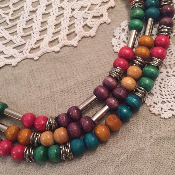 Vintage Adjustable Rainbow Beaded Swag Chain Belt main image 9